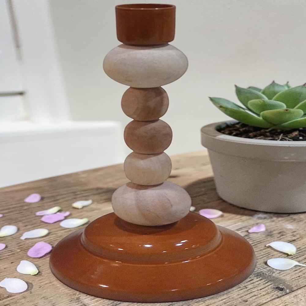 Wooden candle stand holder