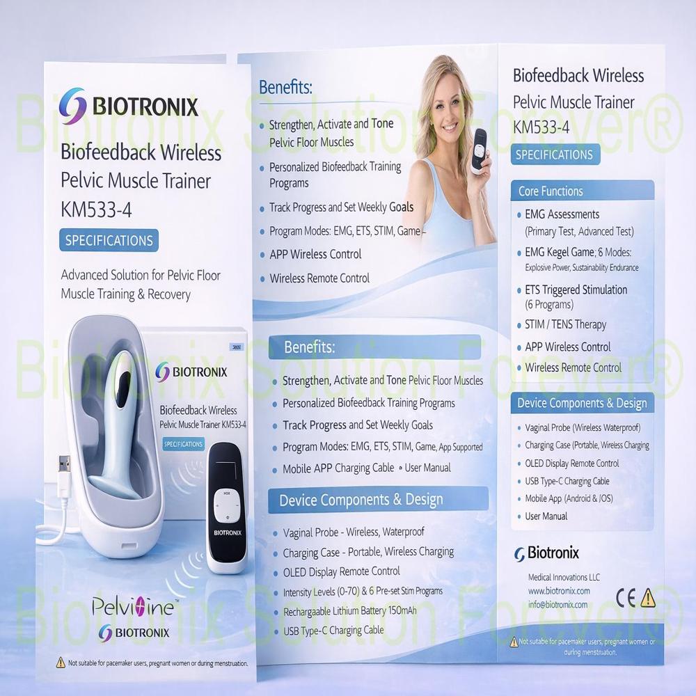 Wireless Pelvic Floor Therapy Device KM-533-4 with Smart Monitoring Support