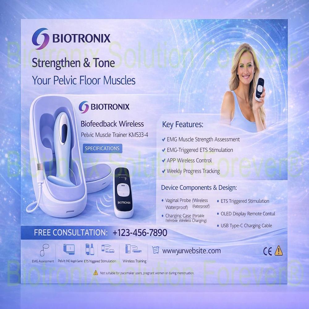 Wireless Pelvic Floor Therapy Device KM-533-4 with Smart Monitoring Support