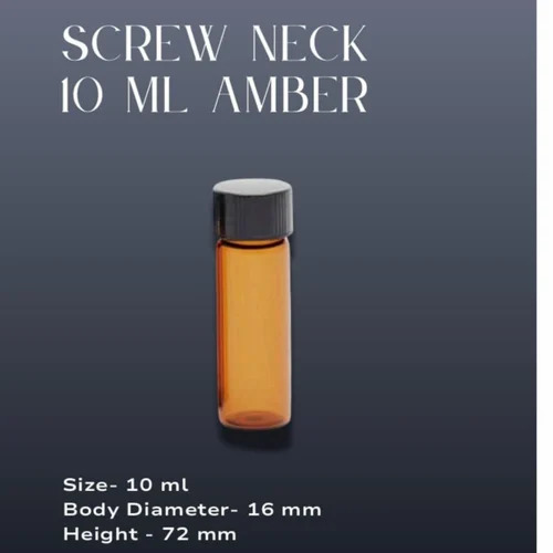 10ml Screw Neck Black Cap Glass Vials