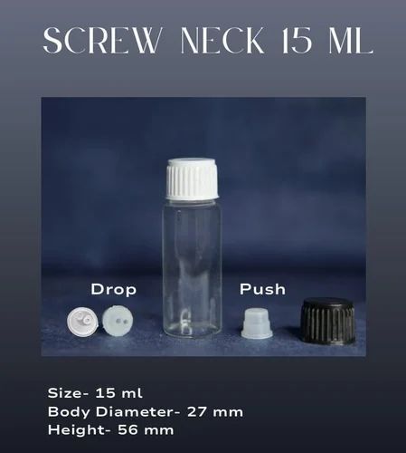15ml Screw Neck White Cap Glass Vials