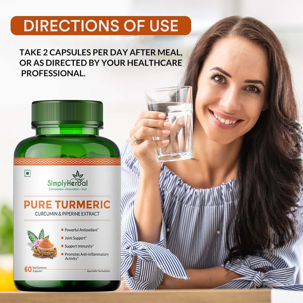 Simply Herbal Turmeric Curcumin Extract Capsules 800MG