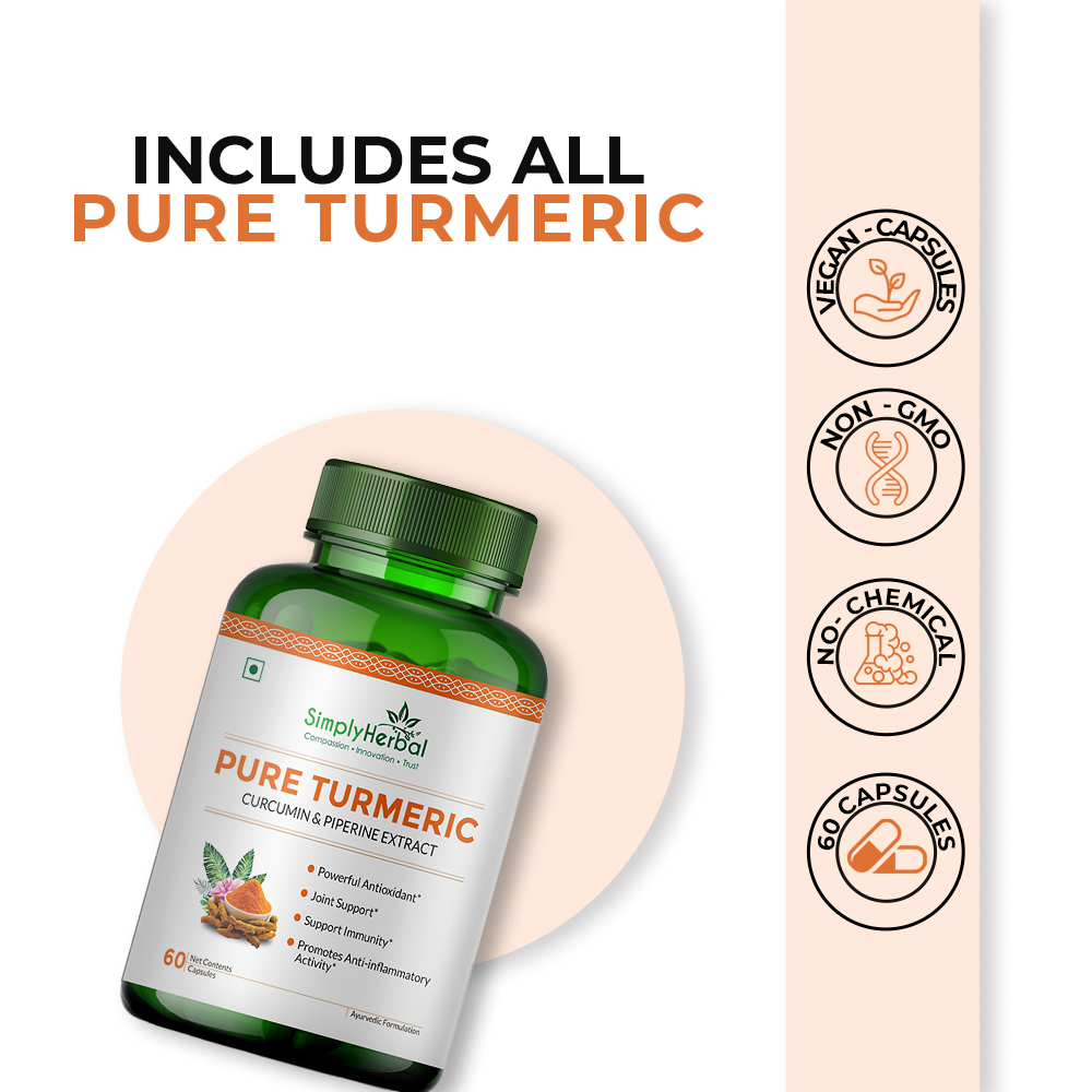 Simply Herbal Turmeric Curcumin Extract Capsules 800MG
