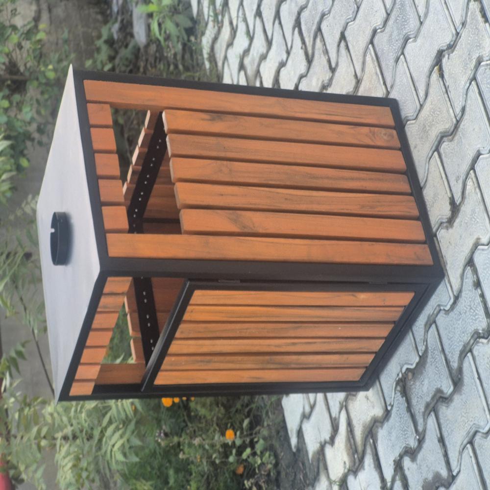 Outdoor Wooden Waste Bin