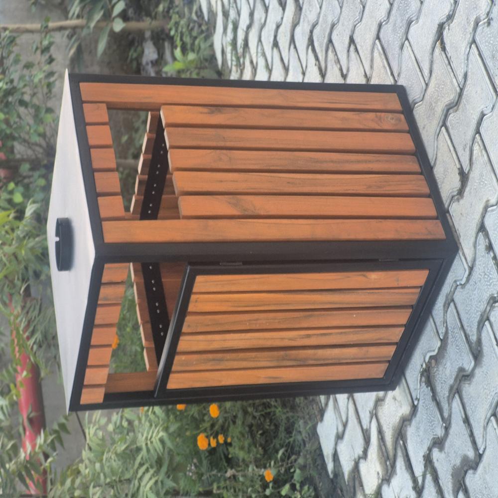 Outdoor Wooden Waste Bin