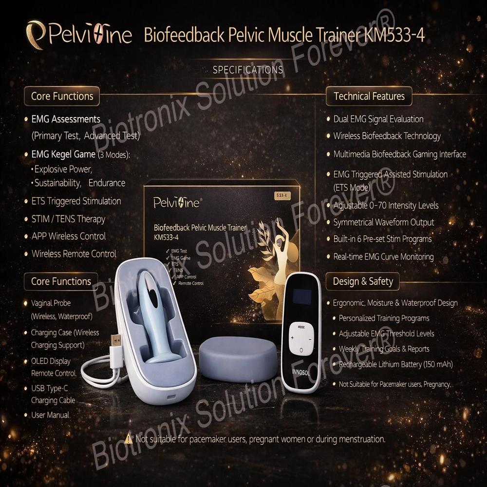 Wireless Pelvic Therapy Device KM-533-4 for Muscle Strength and Recovery