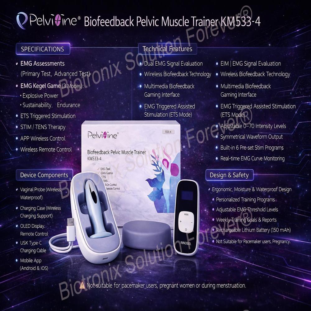 Wireless Pelvic Therapy Device KM-533-4 for Muscle Strength and Recovery
