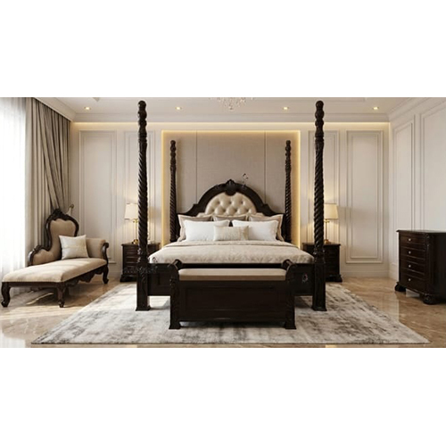 Bedroom Furniture Set 4 Poster Bed Cot Solid Wood