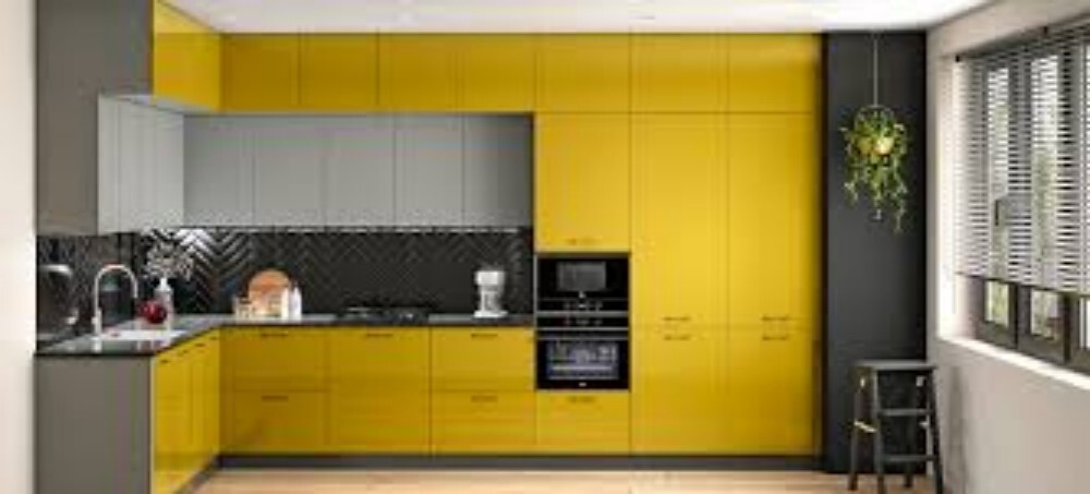Pvc Modular Kitchen - Modern Indian Style Kitchen With Solid Wood Doors, Abs Finish, Stainless Steel Countertop & Carpenter Assembly