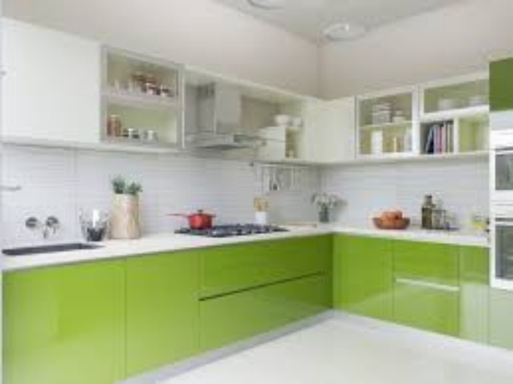 Pvc Modular Kitchen - Modern Indian Style Kitchen With Solid Wood Doors, Abs Finish, Stainless Steel Countertop & Carpenter Assembly