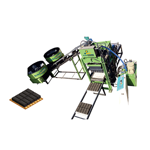 BBM 03 Automatic Fly Ash Bricks And Block Making Machine - Mild Steel, 3000x1800x2100 mm, Blue/Grey | 2000-2200 Bricks/Hour, PLC Control, Hydraulic Pressure, Customizable Moulds