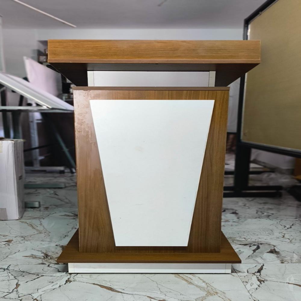 WHITE WOODEN PODIUM