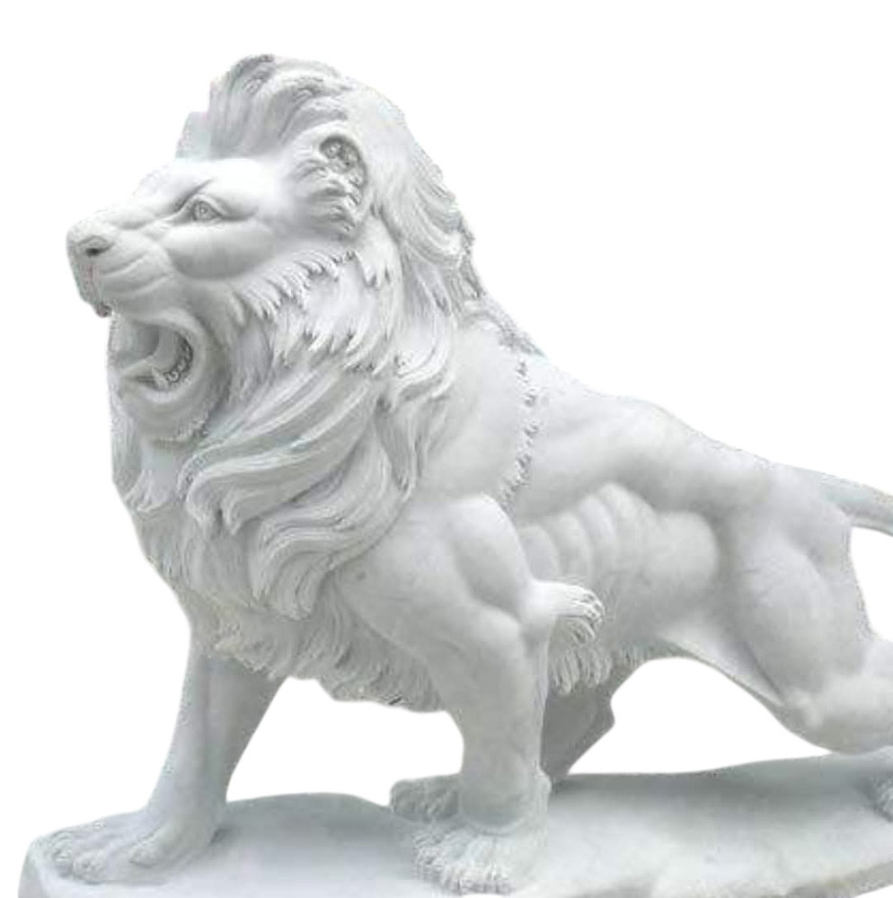 White Marble Lion Statue