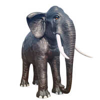 Frp Elephant Statue - Color: Multicolor Finish