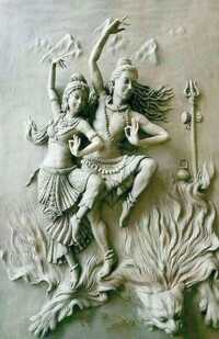 Grey Fiber Glass Shiva Shakti Dance Wall Sculpture