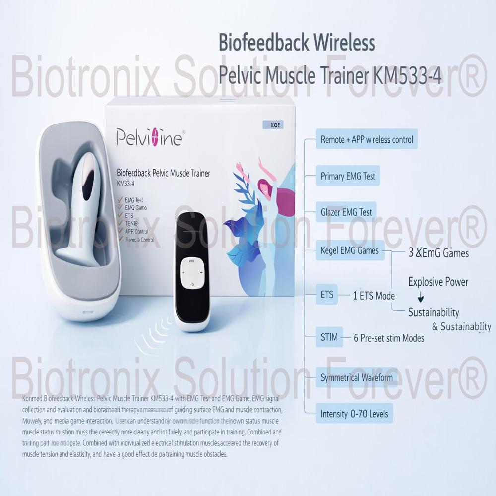 EMG Biofeedback Kegel Trainer KM-533-4 for Recovery and Strength