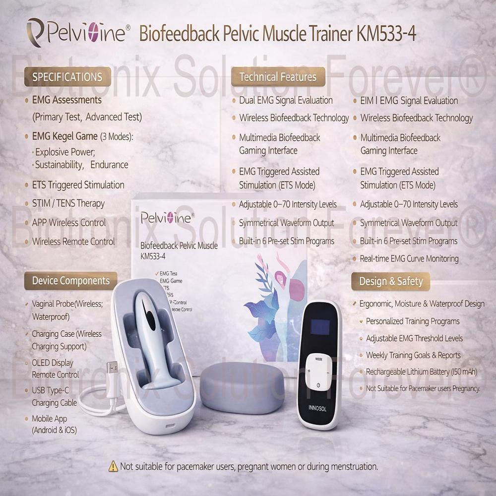Wireless Pelvic Floor Therapy Device KM-533-4 with Smart Monitoring