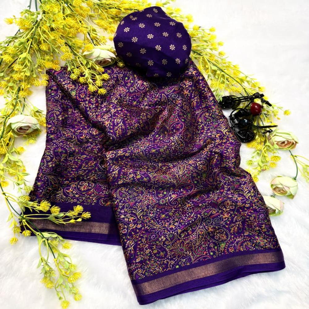 Kashmiri cottin silk saree 