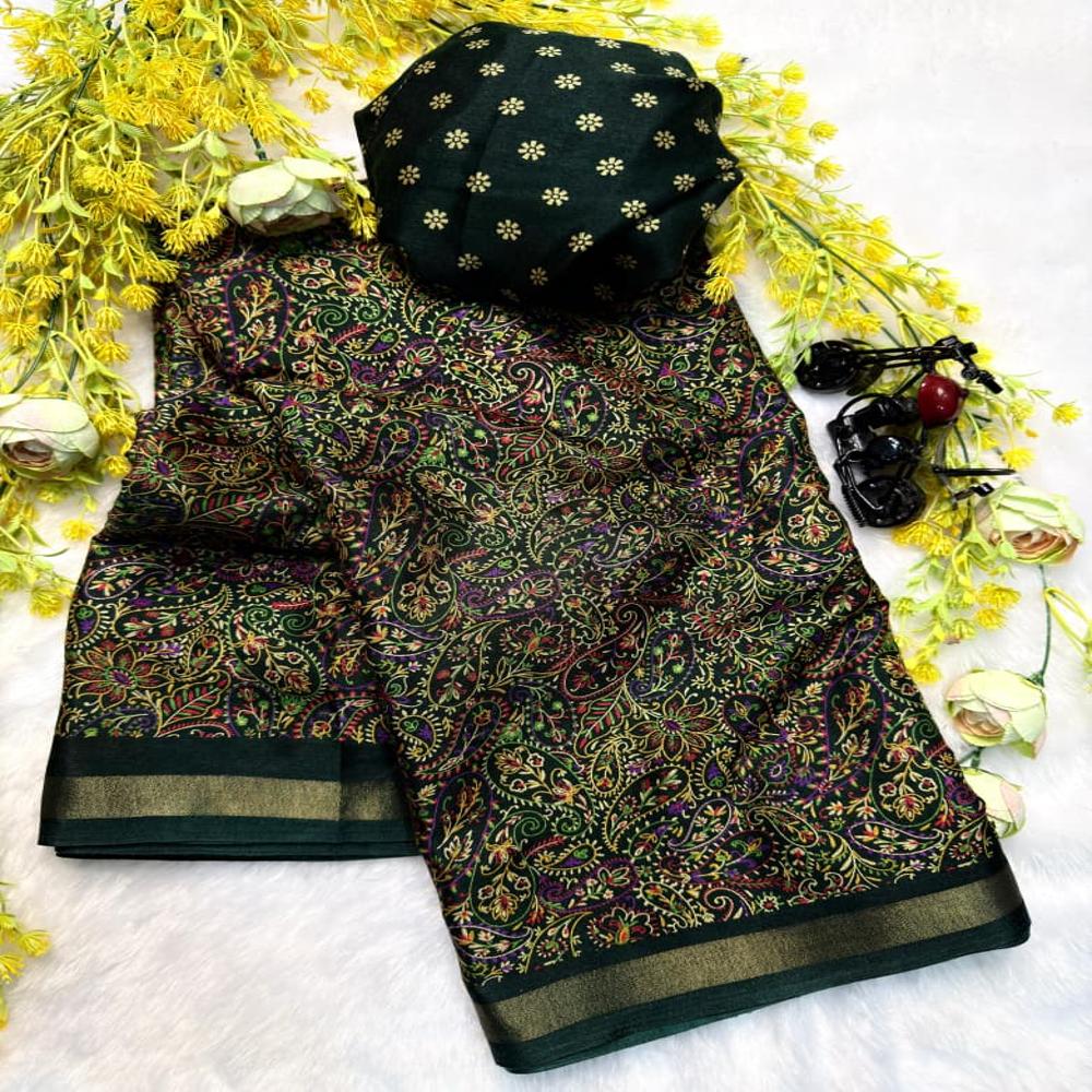 Kashmiri cottin silk saree 