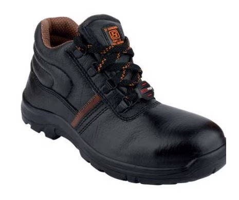 APS 1188 Alkoplus PU Safety Shoe - Synthetic Leather, Size 6-12 UK, Black | Steel Toe 200J, Double Density PU Sole, Antistatic, Oil & Acid Resistant