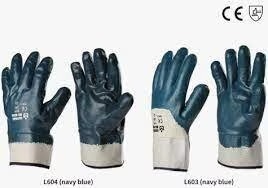 Nitrile Heavy Coated Gloves With Safety Cuff