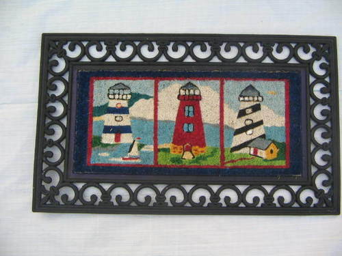 Kids Door Mat - Cotton Woven Back, Square Knitted Design | Quick Drying, Washable, Simple Pattern