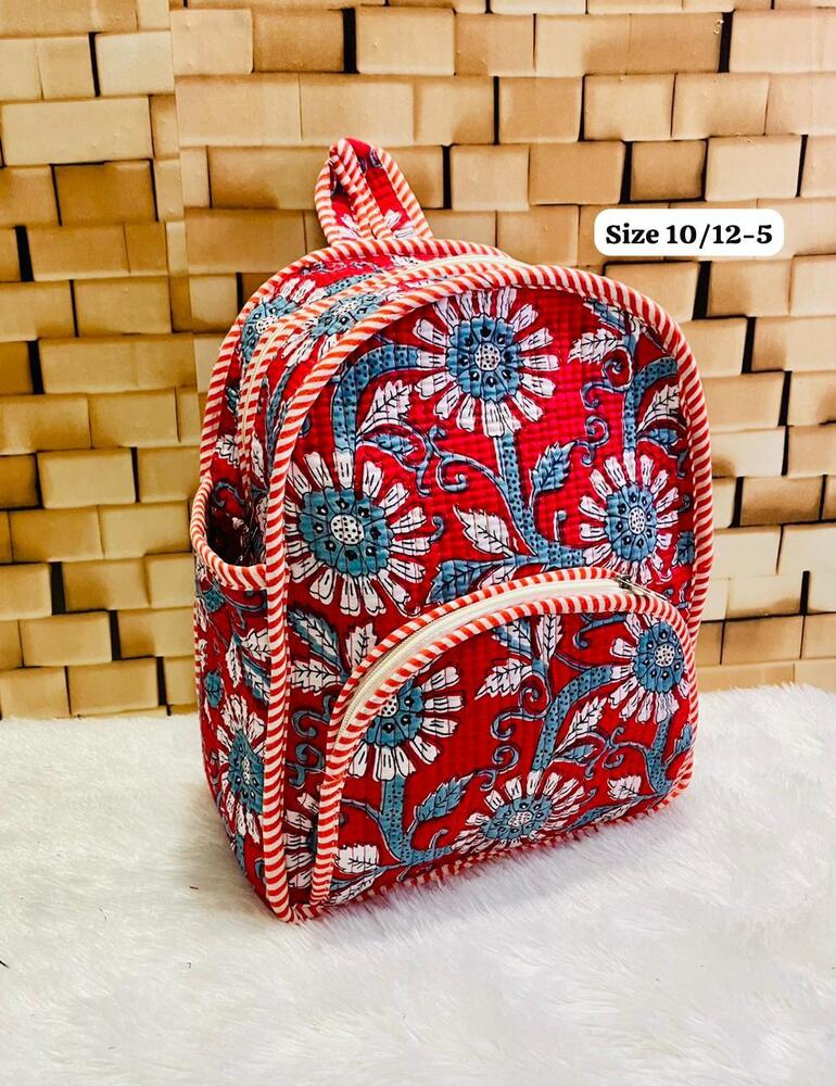 Red Urban Style Quilted Backpack