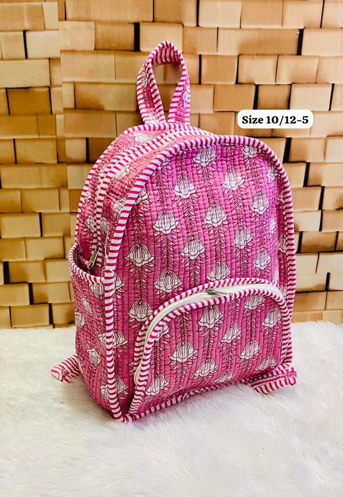 Pink Smart Carry Quilted School Bag