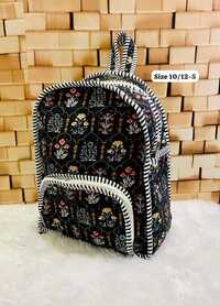 Black Quilted Travel School Bag