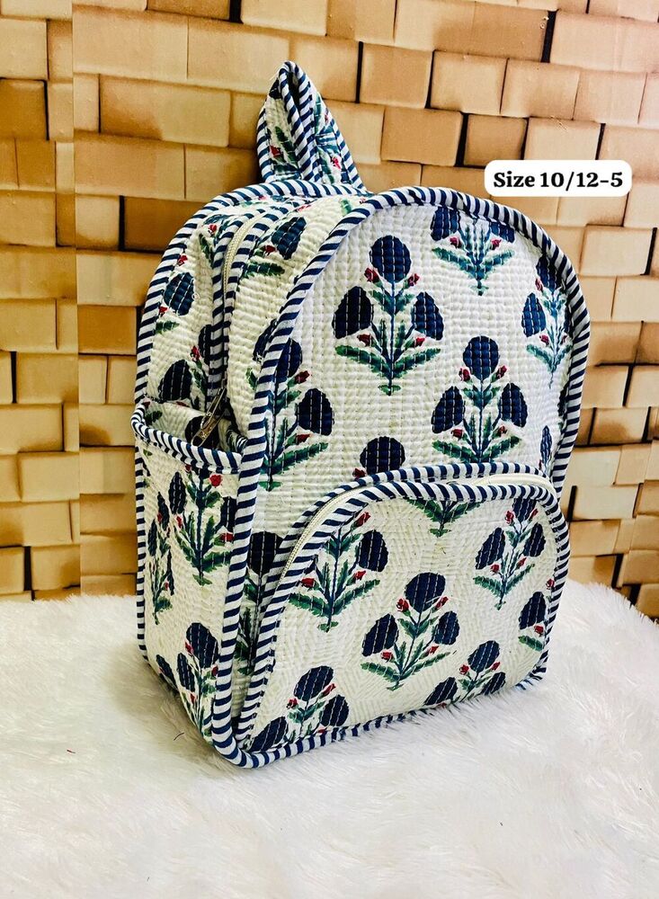 White Chic Quilted School Backpack