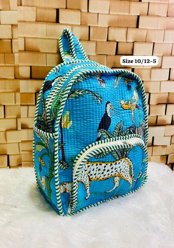 Sky Blue Casual Print Quilted Bag