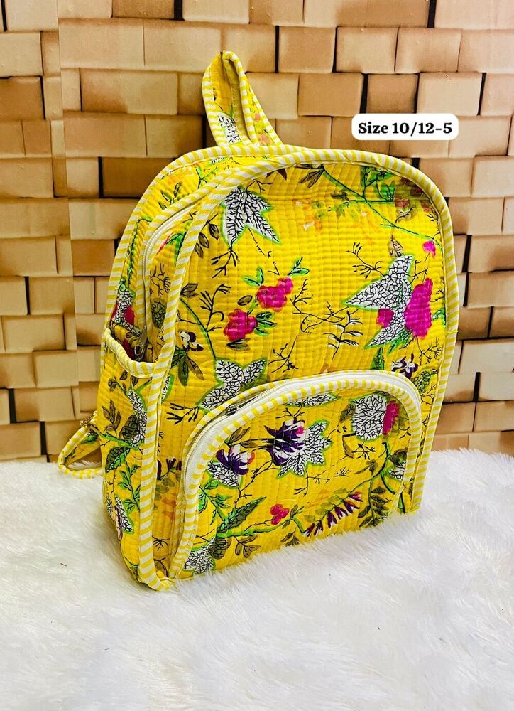 Yellow Durable Quilted Backpack