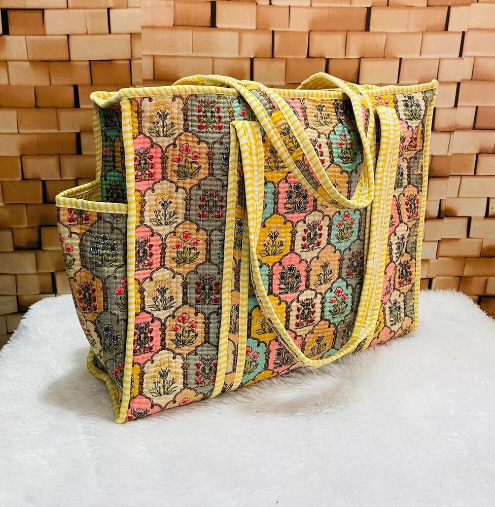 Yellow Everyday Cotton Quilted Bag