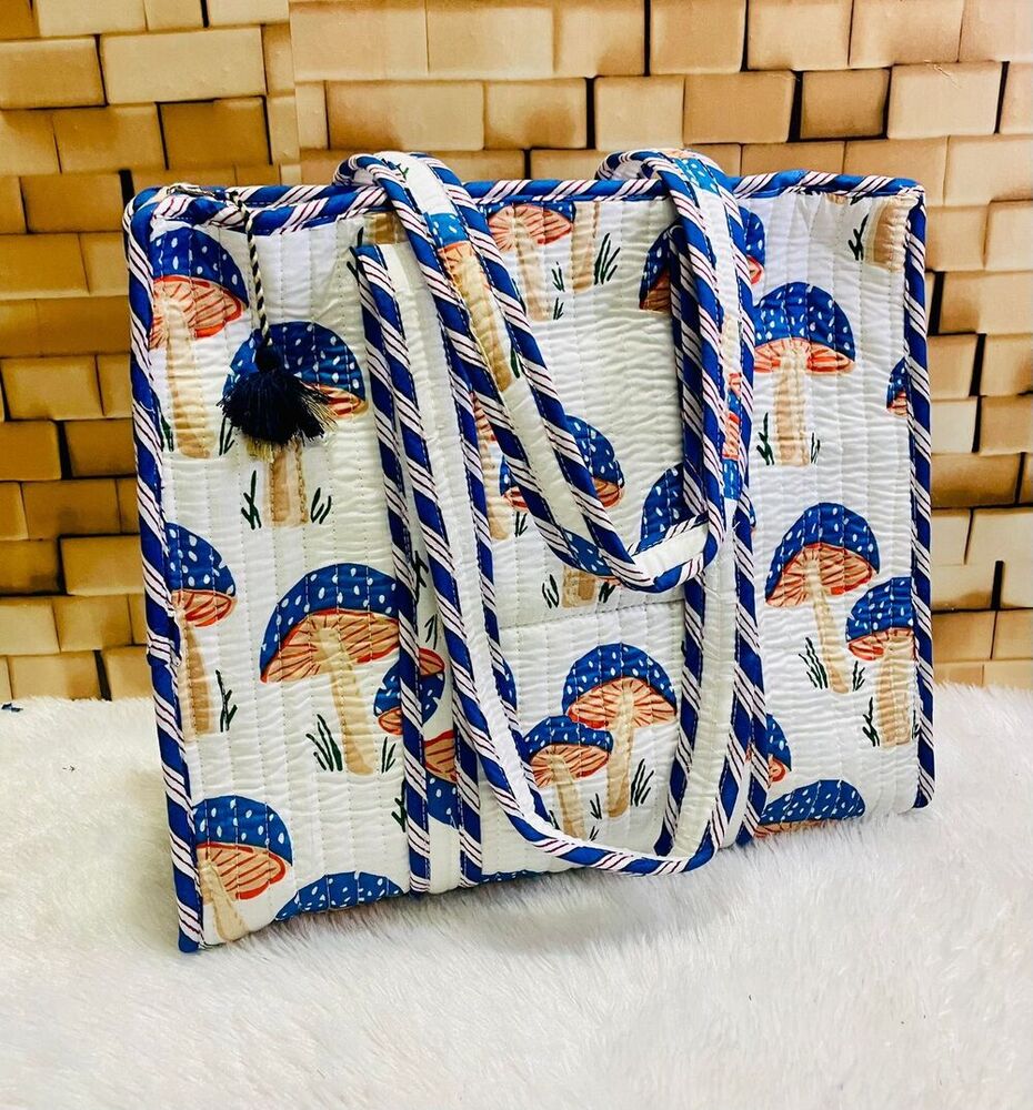 Reusable Cotton Quilted Tote Bag