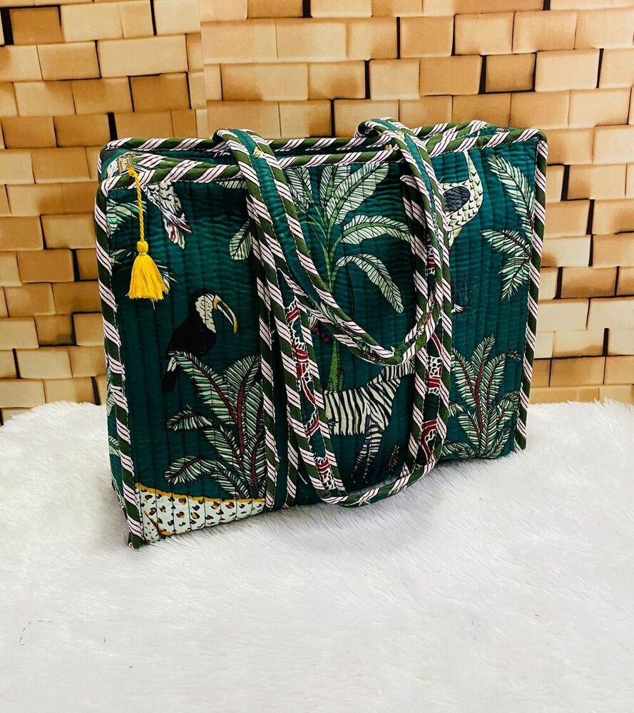 Cotton Quilted Market Tote Bag