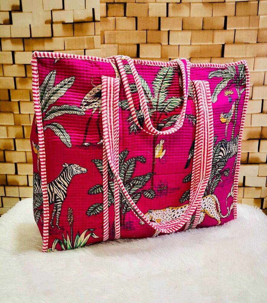 Pink Classic Printed Quilted Bag