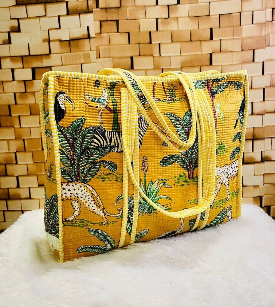 Yellow Everyday Printed Quilted Bag
