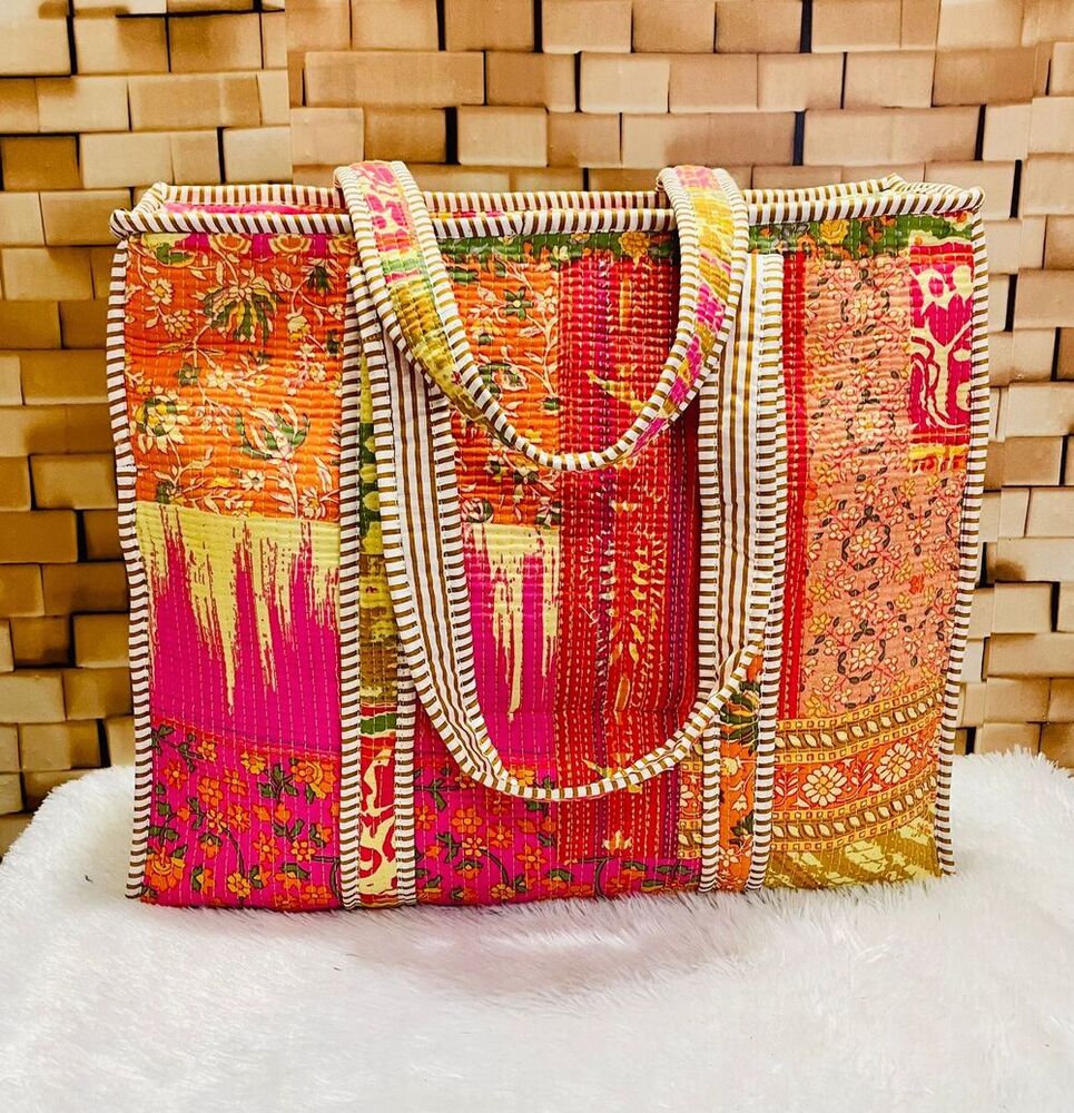 Multi Color Printed Quilted Handbag