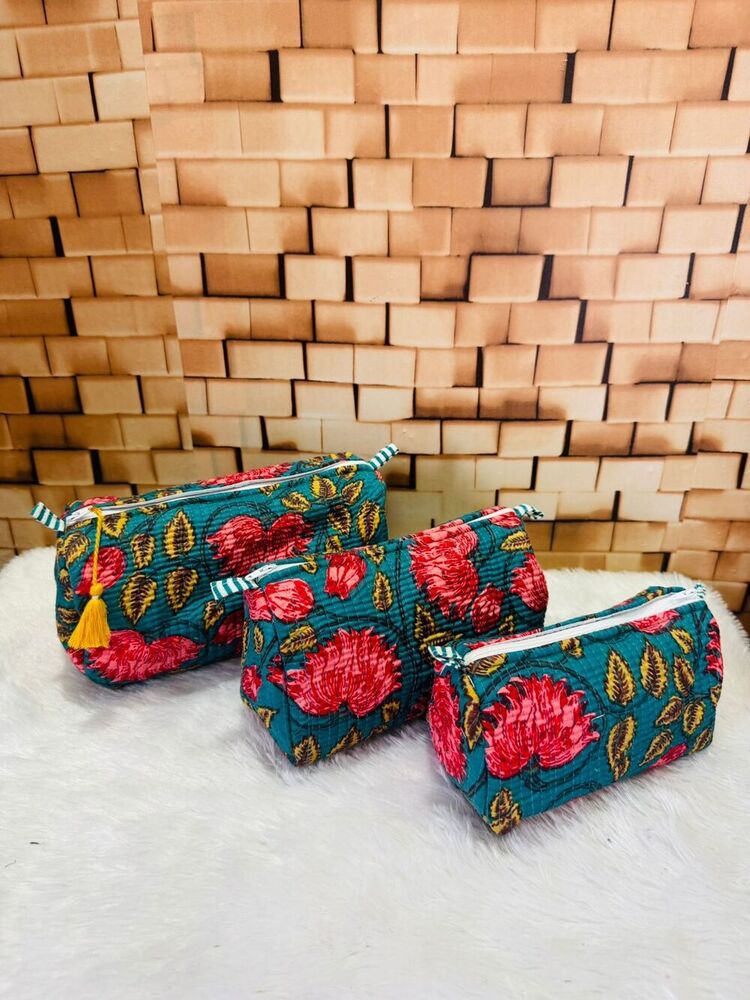 Lightweight Cotton Quilted Pouch
