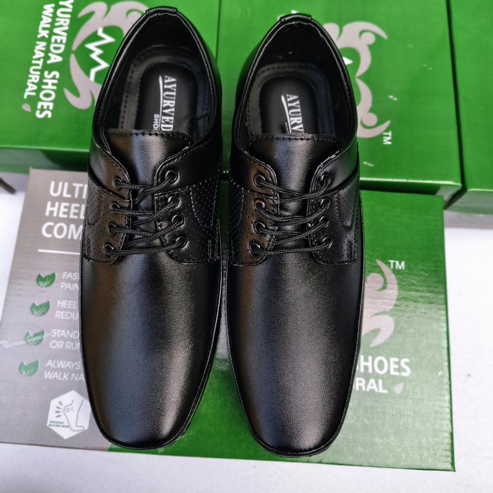 Ayurveda Shoes Durable Synthetic Leather Derby Shoes for Office