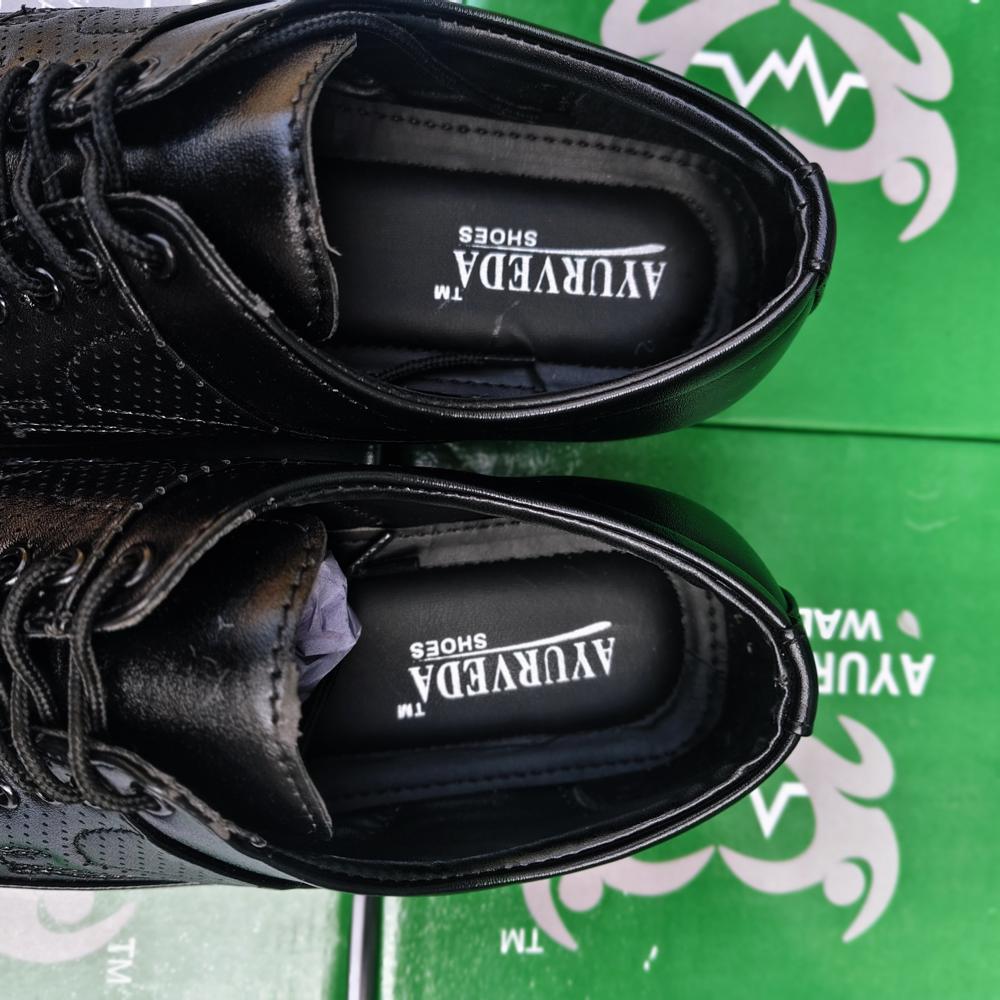 Ayurveda Shoes Durable Synthetic Leather Derby Shoes for Office