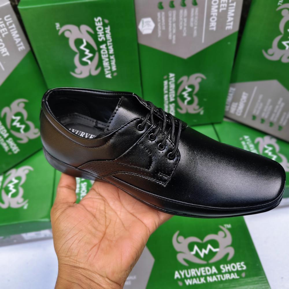 Ayurveda Shoes Durable Synthetic Leather Derby Shoes for Office