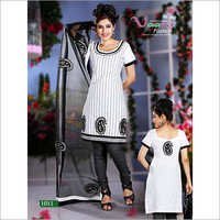 व्हाइट एंड ब्लैक लेडीज़ सलवार सूट