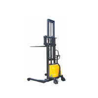 Nksesa-iii-1030yel Semi-electric Stacker With Adjustable Fork - High-grade Steel, 1650x750x2050 Mm, Yellow | 1000 Kg Capacity, 3000 Mm Lift, Ergonomic Handle, Overload Protection