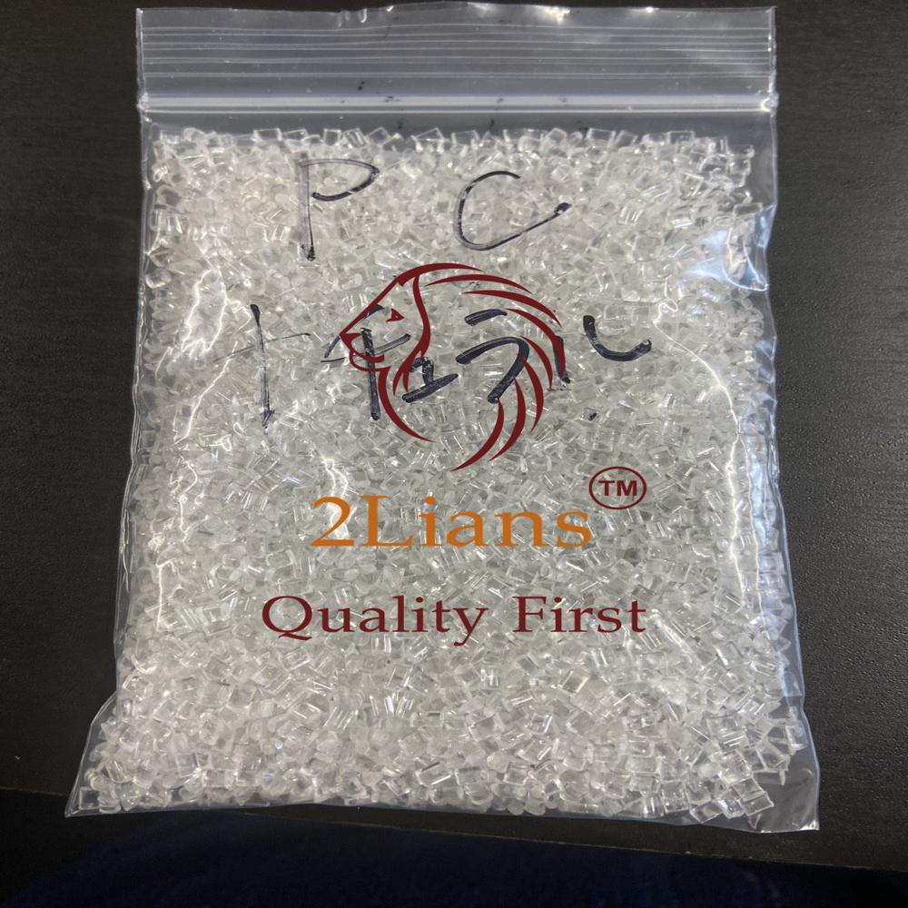 PC recycled pellets FR V0 transparent MFI ~13 , Izod ~75