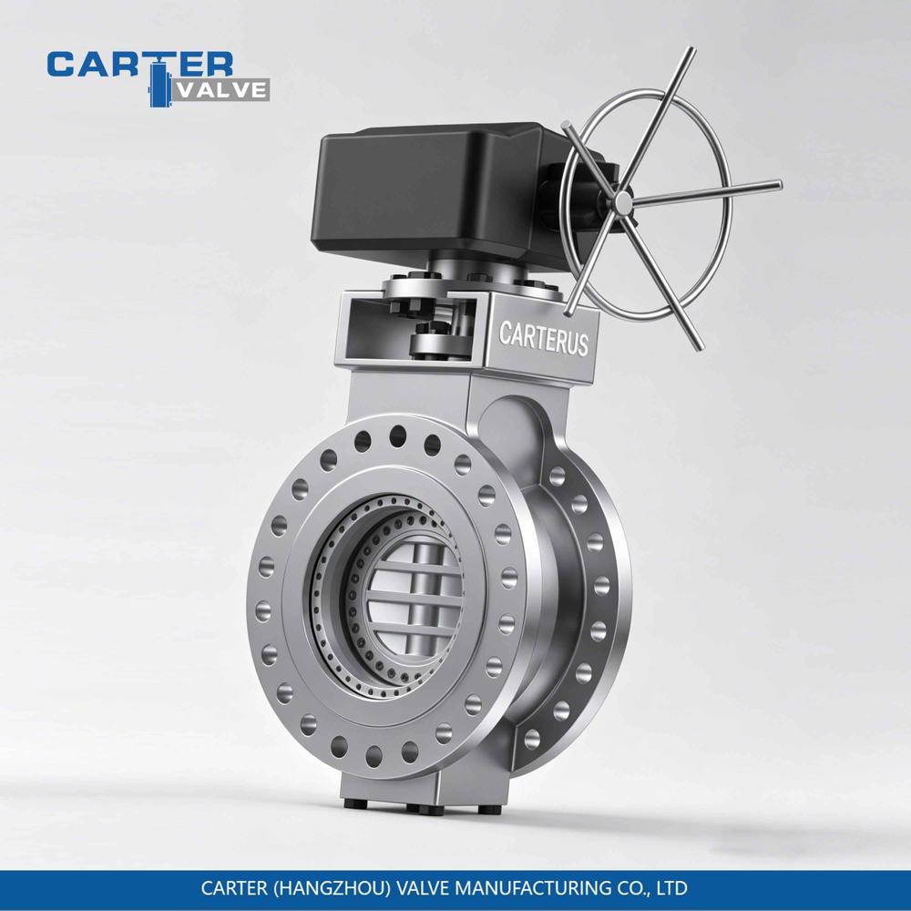 Six Eccentric Butterfly Valve / Multi Offset Butterfly Valve, Cast Steel, Flanged, Electric Actuated, Six Offset Structure, High Temperature Gas/Steam, API 609 Standard