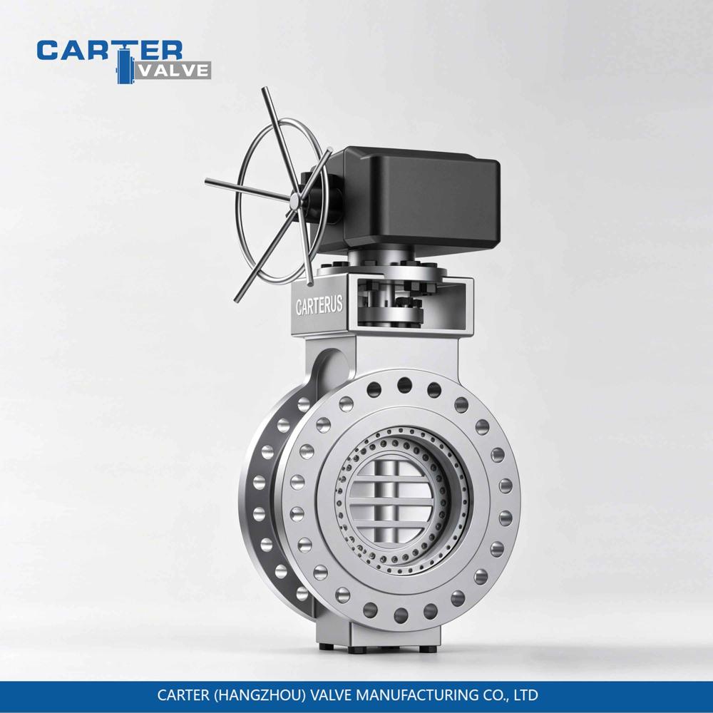 Six Eccentric Butterfly Valve / Multi Offset Butterfly Valve, Cast Steel, Flanged, Electric Actuated, Six Offset Structure, High Temperature Gas/Steam, API 609 Standard