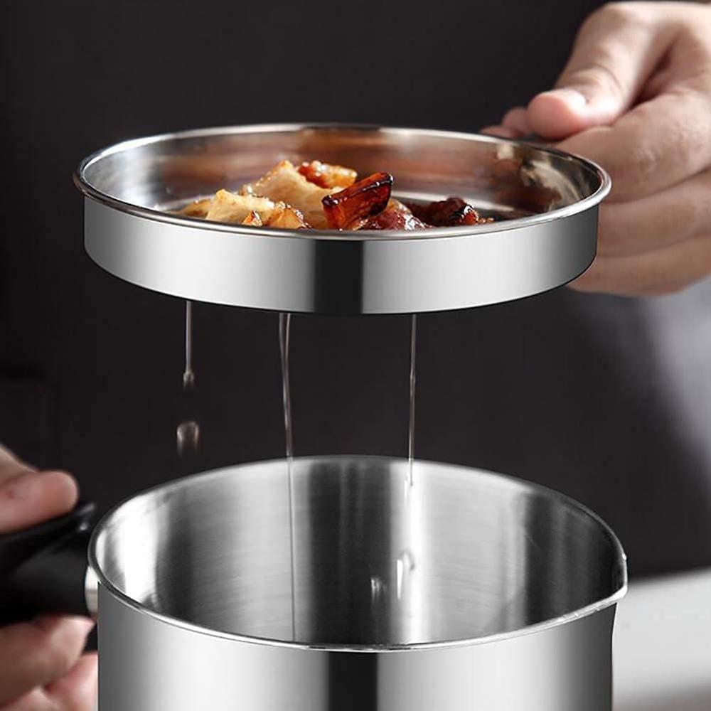 Stainless Steel Oil Strainer Pot With Lid