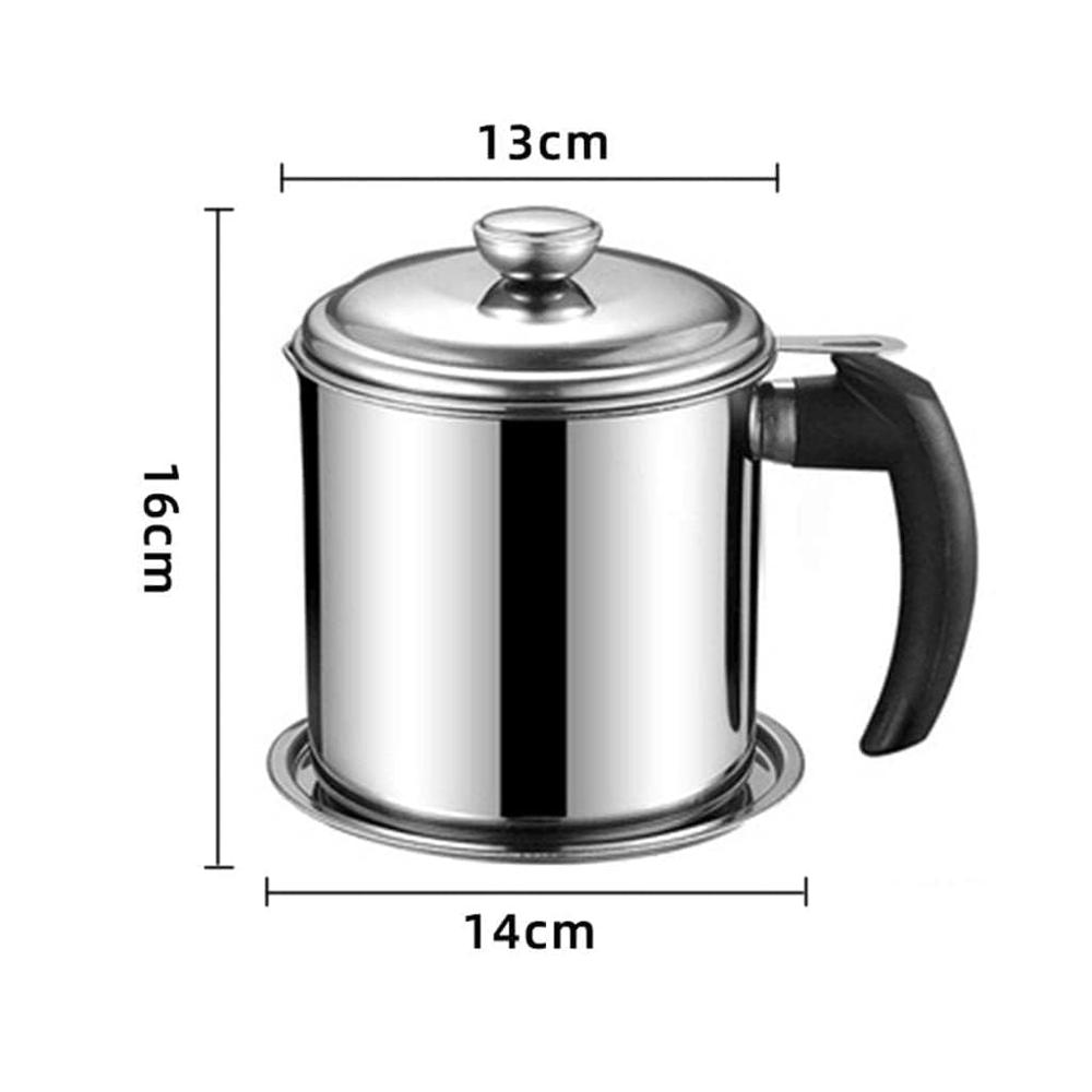 Stainless Steel Oil Strainer Pot With Lid