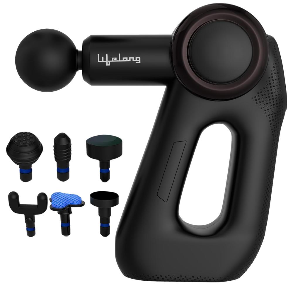 Lifelong LLGM81 Wireless Gun Massager With Hot & Cold Heads|Deep Tissue Massage Gun|Percussion Muscle Massager For